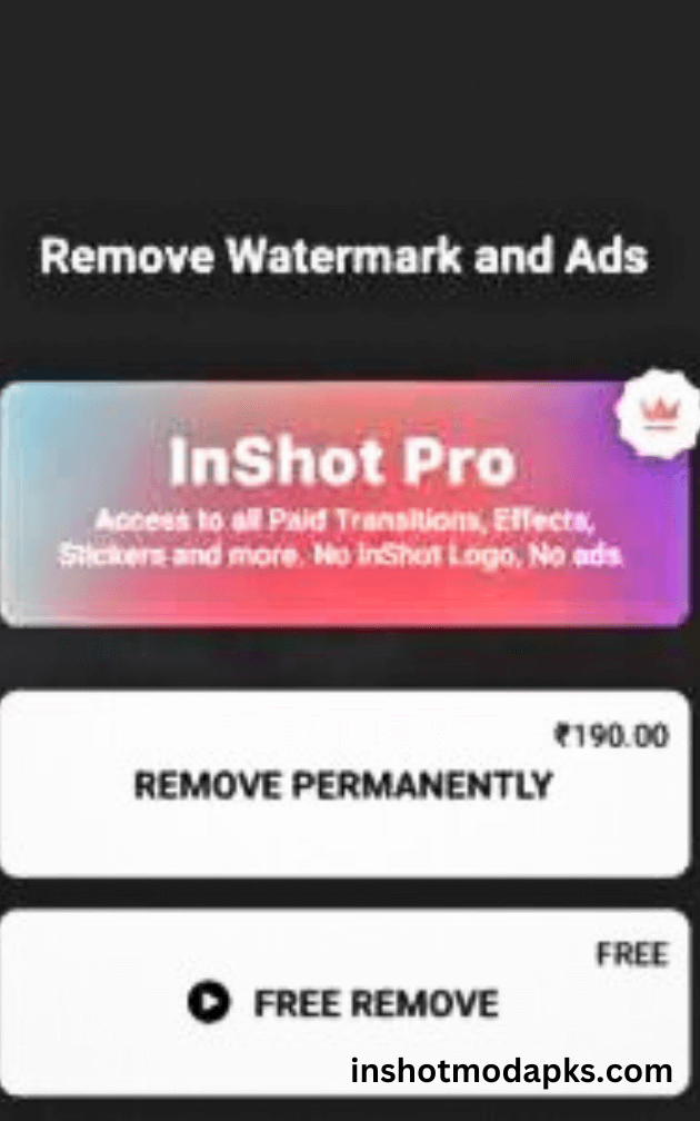 how to remove watermark in inshot app